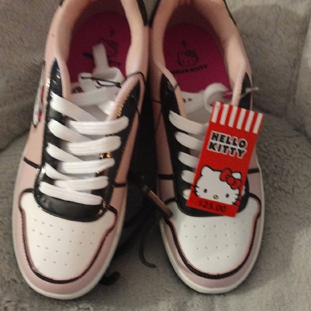 Hello Kitty Kids Sneakers - Pink and Black Delight Women's Size 9